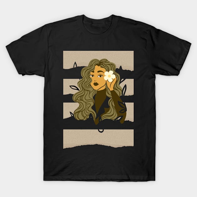 Girl Illustration T-Shirt by DayDue